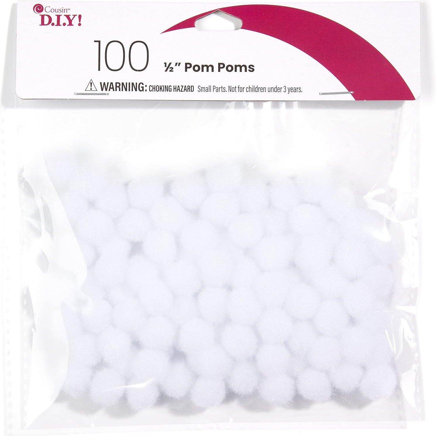 .5" White Pom Poms JB-43765