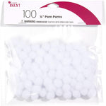 .5" White Pom Poms JB-43765