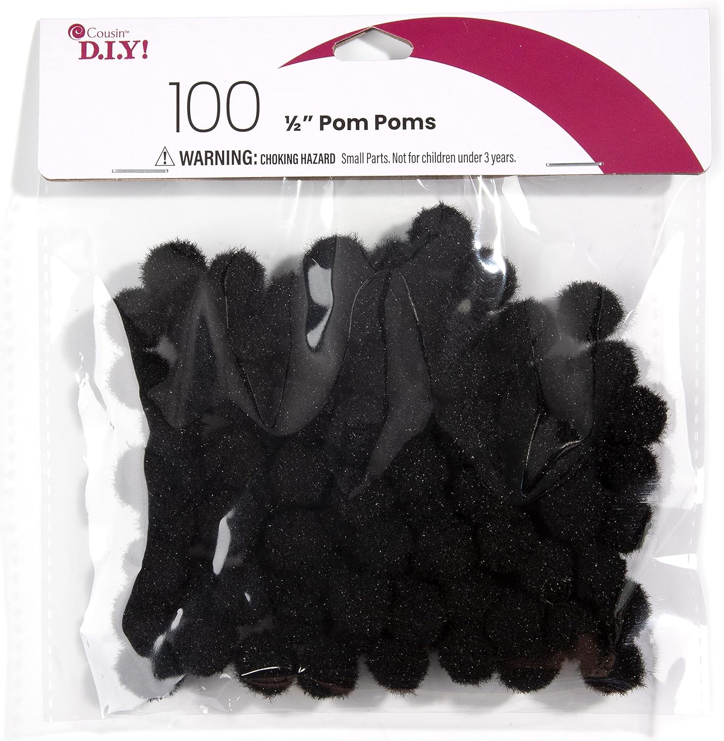 .5" Black Pom Poms JB-43766_897e9f94-ed39-4e9a-b0bc-2b94974e682d