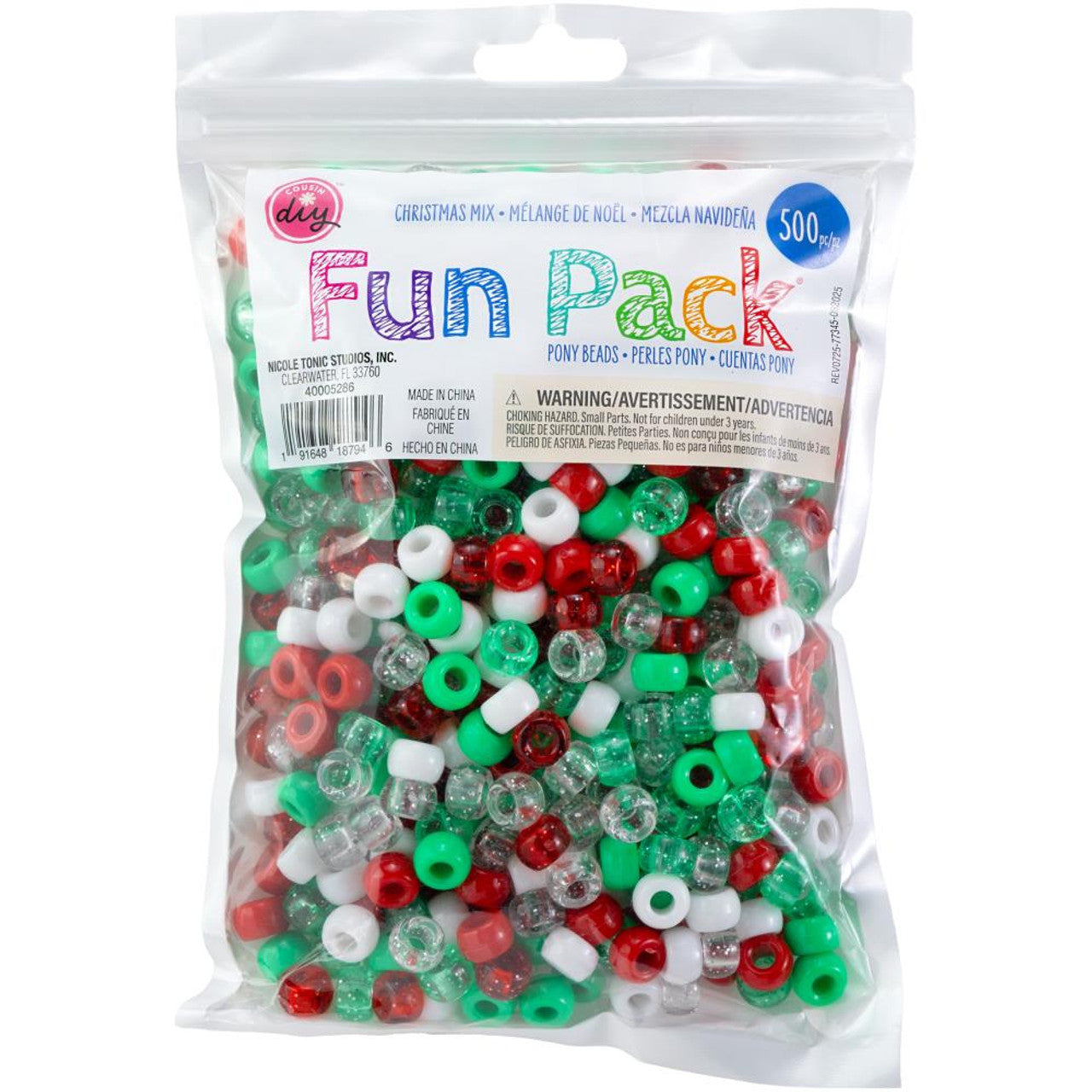 Christmas Mix Pony Bead Pack JB-43775