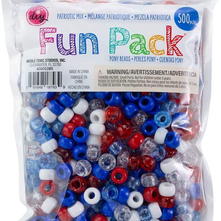 Patriotic Mix Pony Bead Pk JB-43779