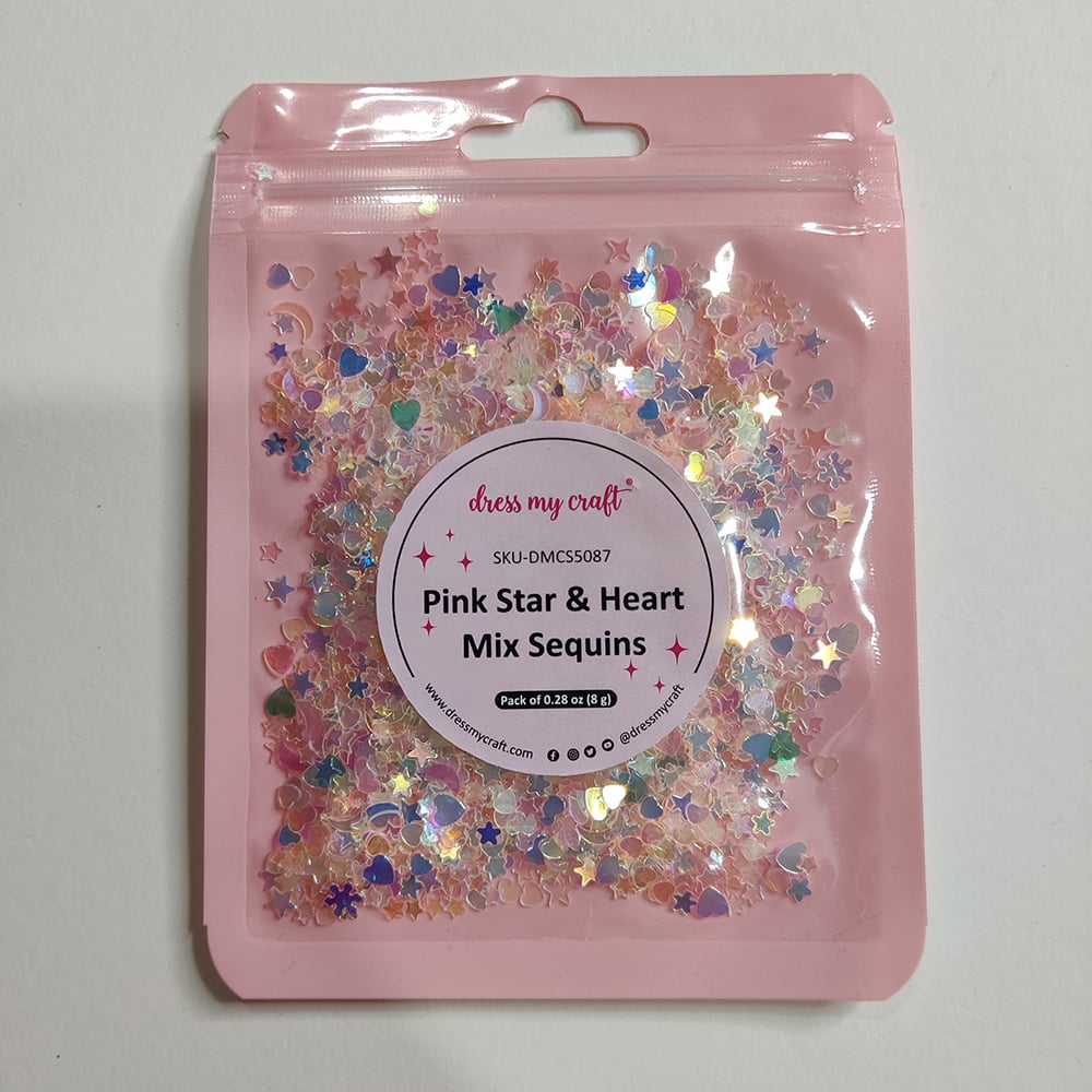 Holographic Pink Star & Heart Sequins JB-43818_5d2fd653-ff3c-4b2a-aa27-6c1c44f98616