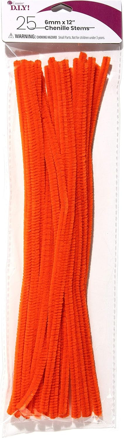 Orange Chenille Stems Pipe Cleaner JB-43904