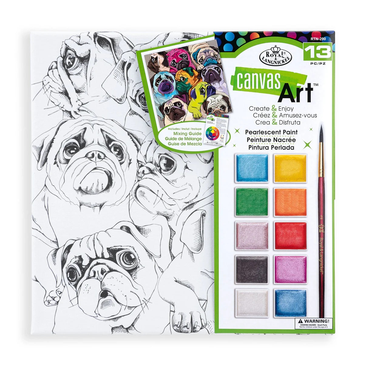 Canvas Art Pearlescent Pug JB-43921