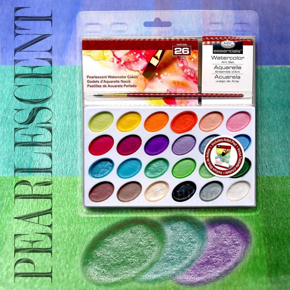 Pearlescent Watercolor Cakes 24 Assorted Colors, Bible Journaling Artist Set JB-43931