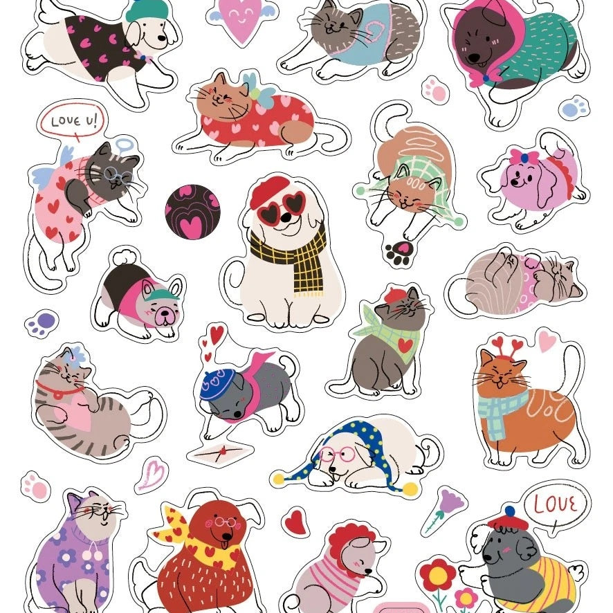 Dog & Cats Stickers JB-43944