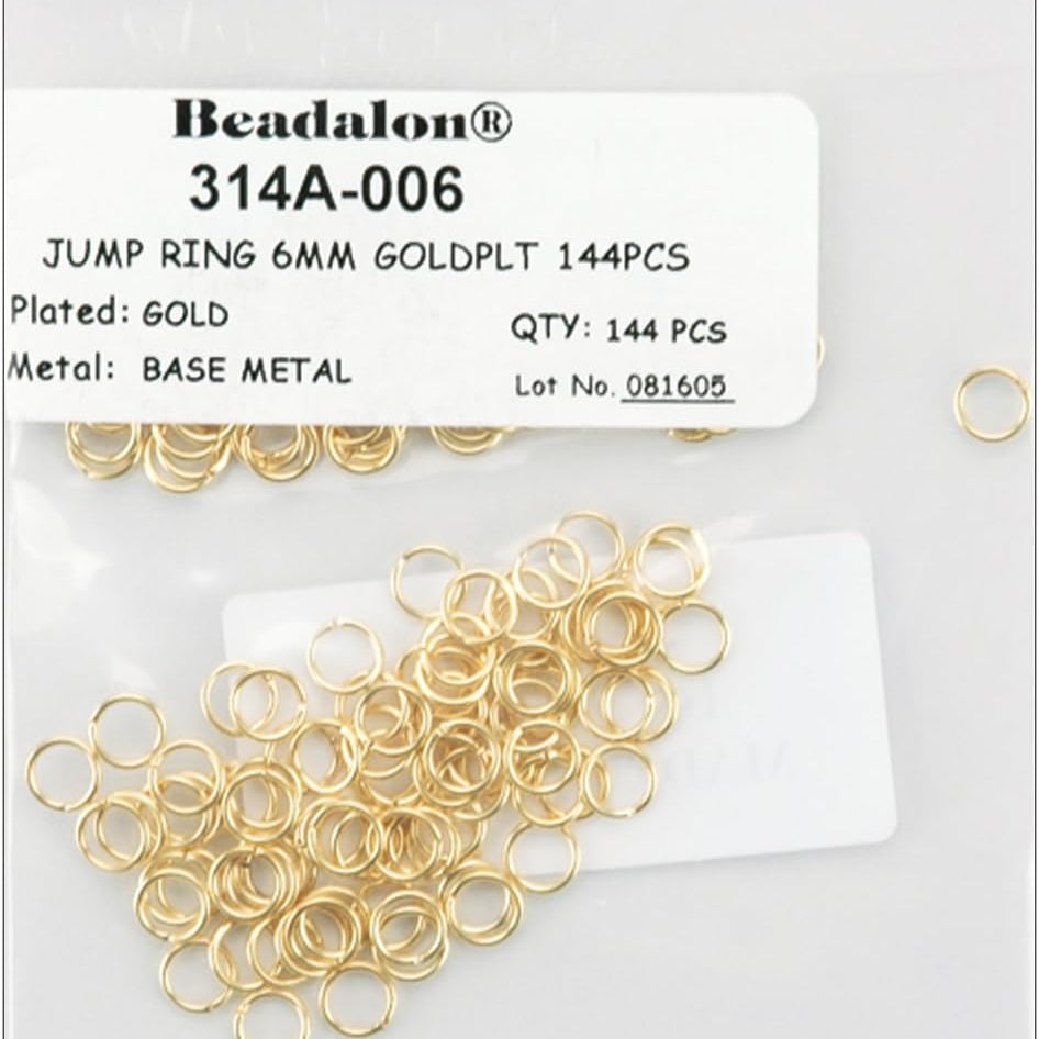 6Mm Gold Plated Jump Rings 30 JB-43965