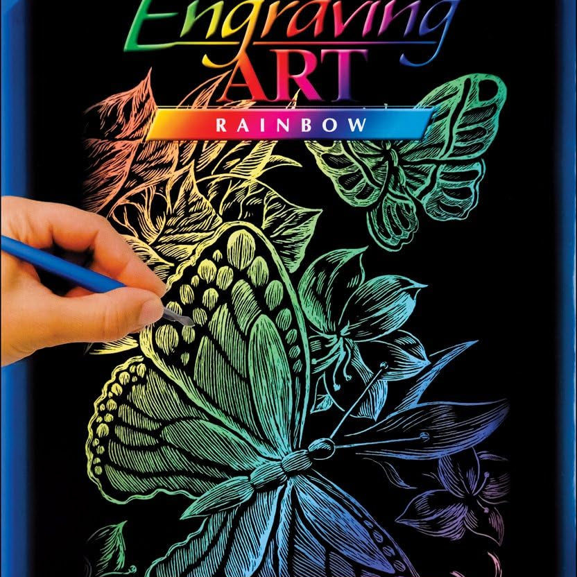 Rainbow Foil Engraving Art Mini Kit 5"X7"-Butterflies 30 JB-44025