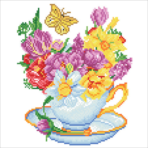 Springtime Cuppa Diamond Art 30 JB-44065