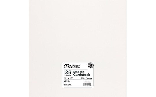 12X12 White Cardstock 30 JB-44263
