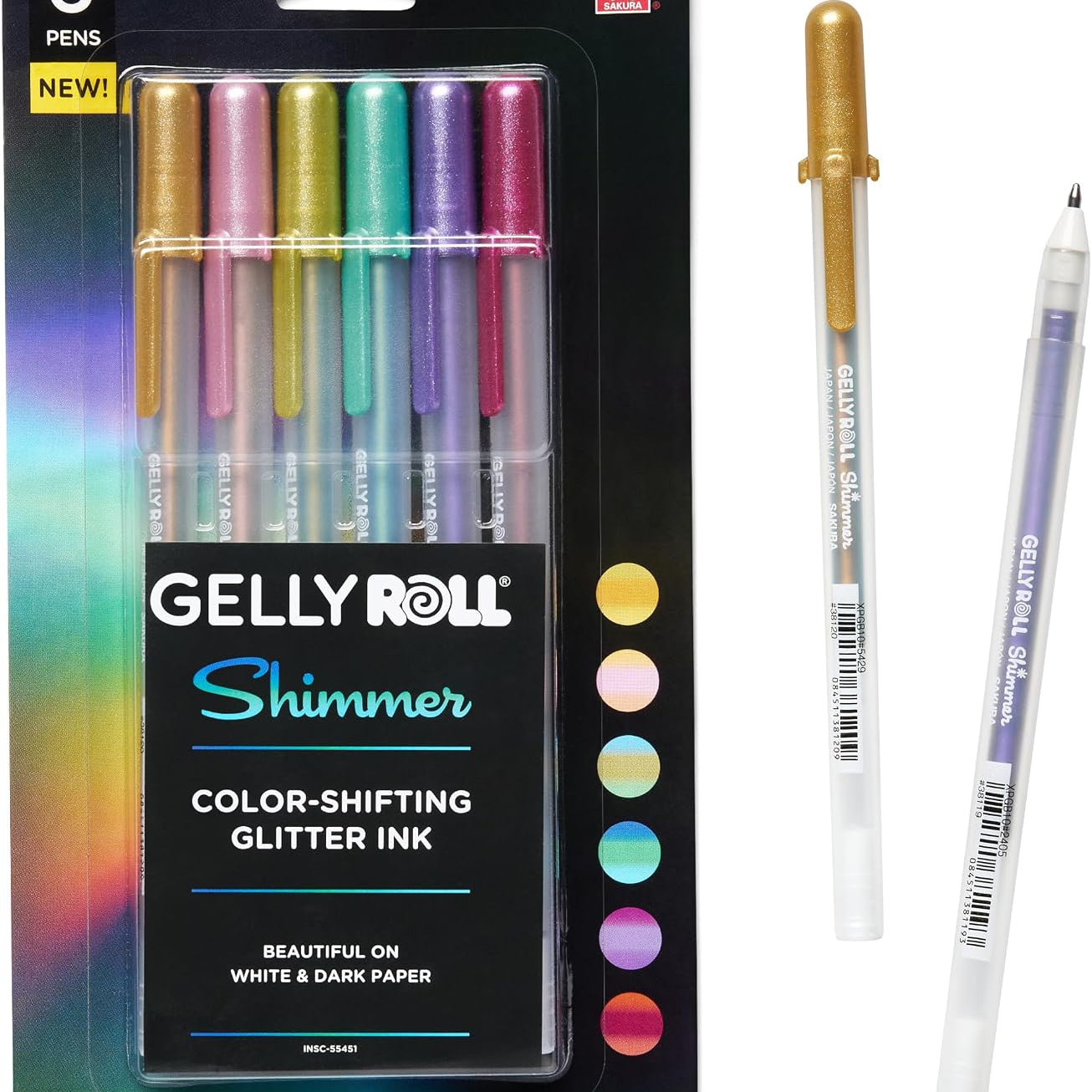 Sakura Gelly Roll Shimmer Gel Pens - Assorted, 5/Pack 40 JB-44396