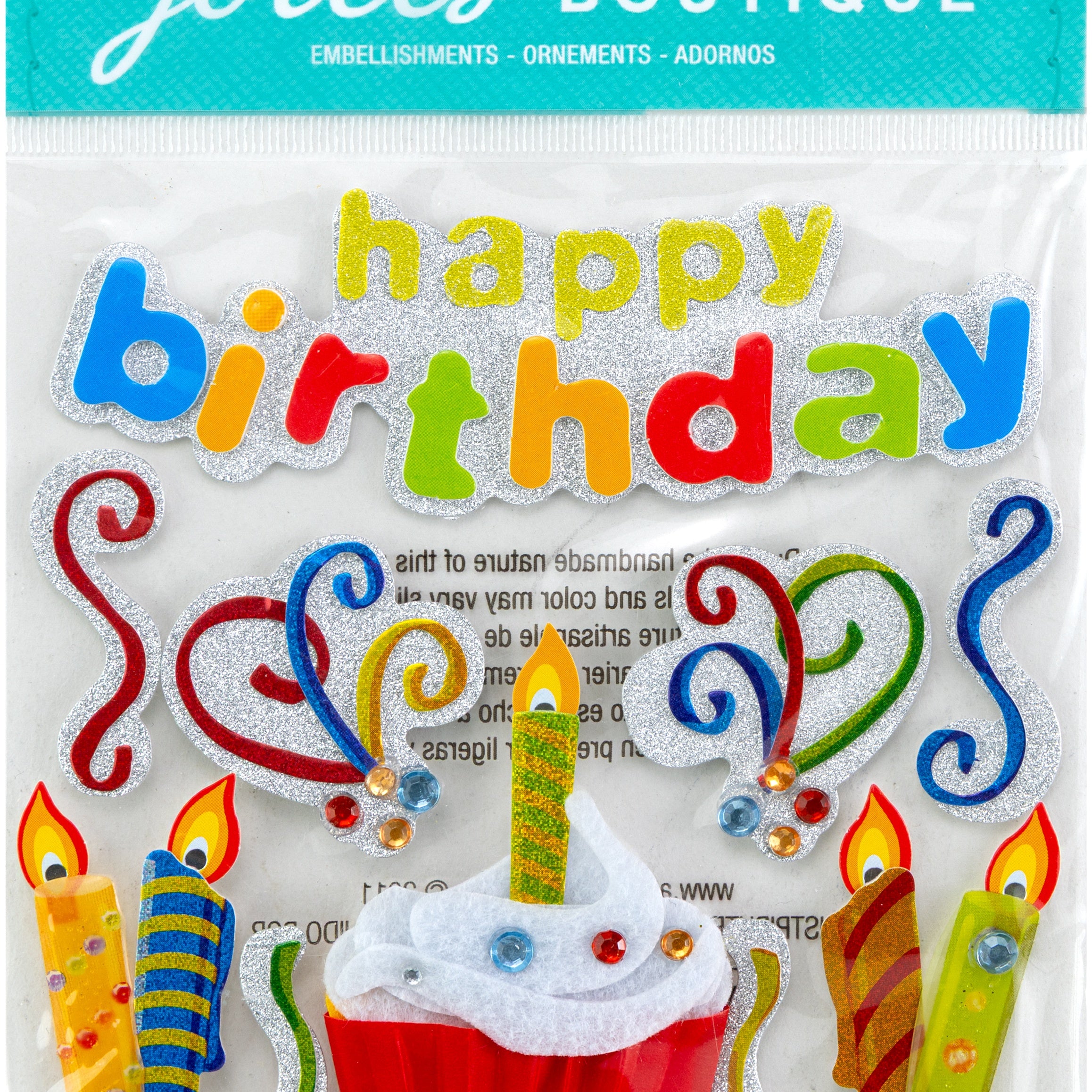 Happy Birthday Embellishment Stickers 30 JB-44515