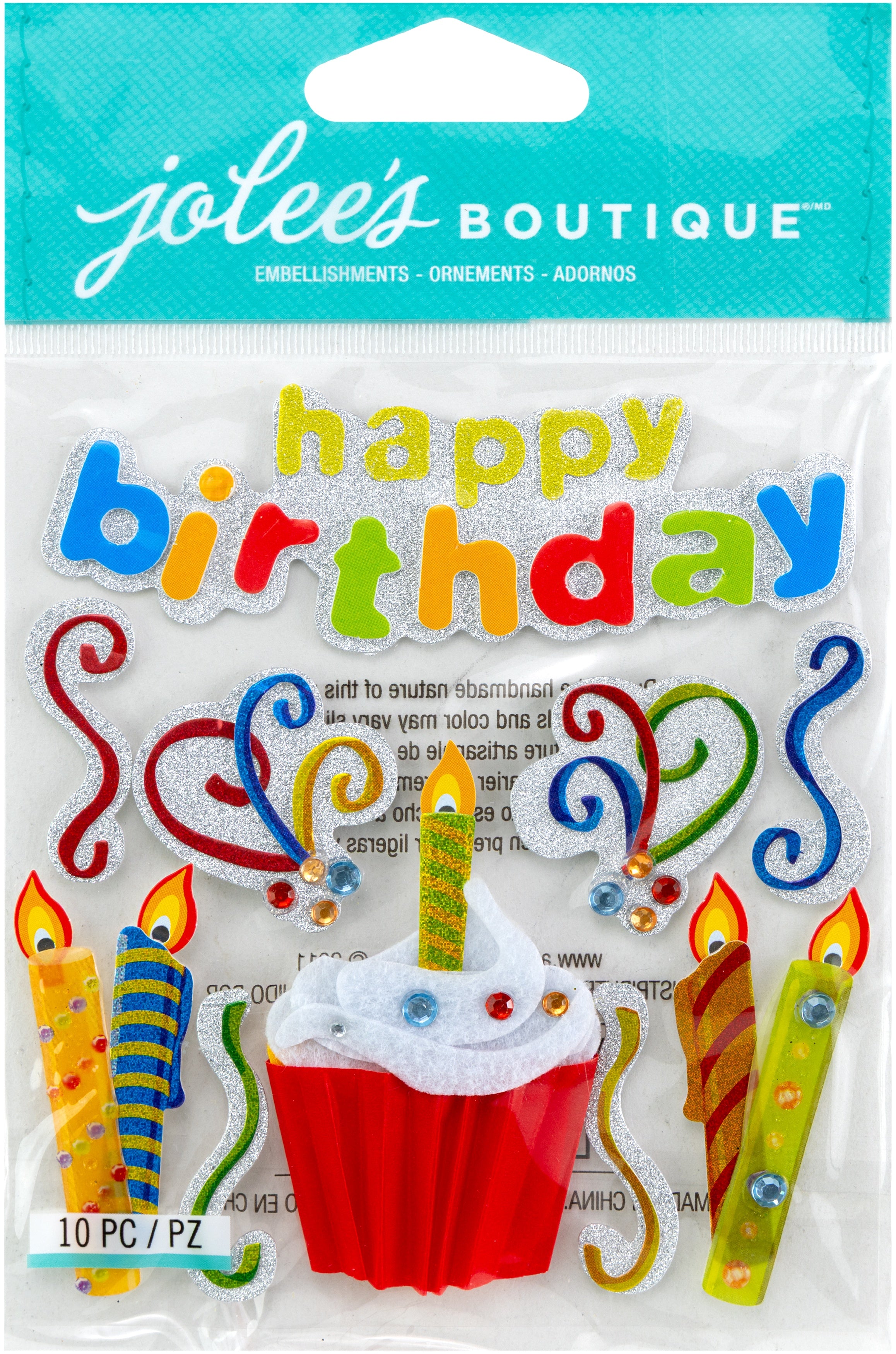 Happy Birthday Embellishment Stickers 30 JB-44515