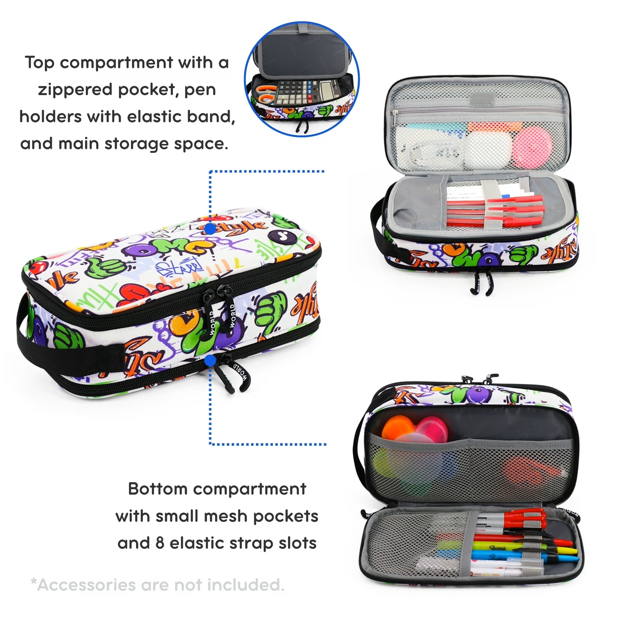 J World Doodle Large Capacity Pencil Case - Street Art 40 JB-44568_1