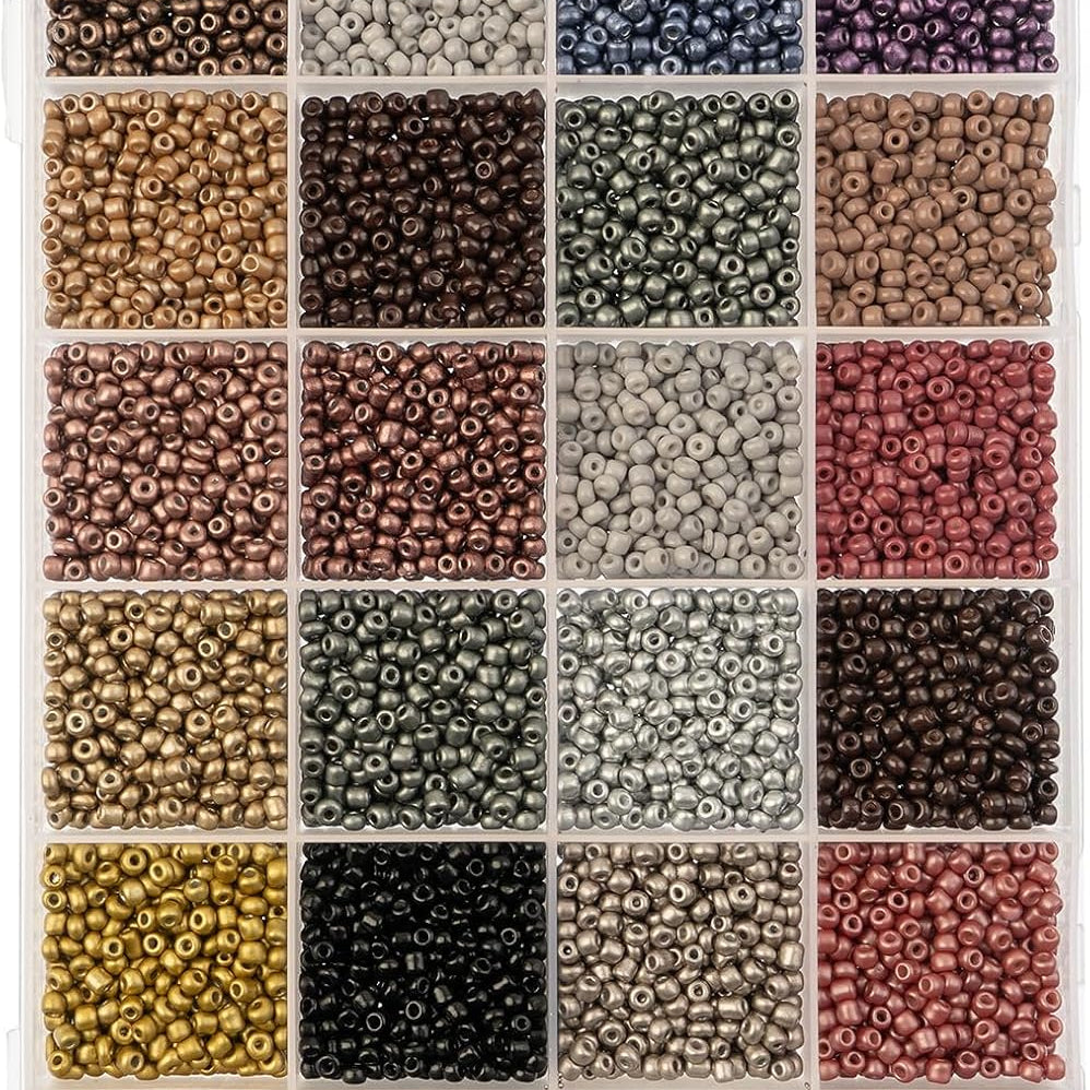John Bead 8/0 Color Mix Seed Bead Box - Rustic Cobblestones, Set Of 24 30 JB-44665