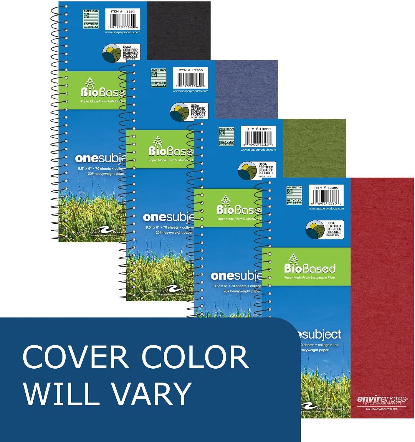 Roaring Spring Environotes BioBased 1-Subject Notebook, 6" x 9.5" 40 JB-44690_4