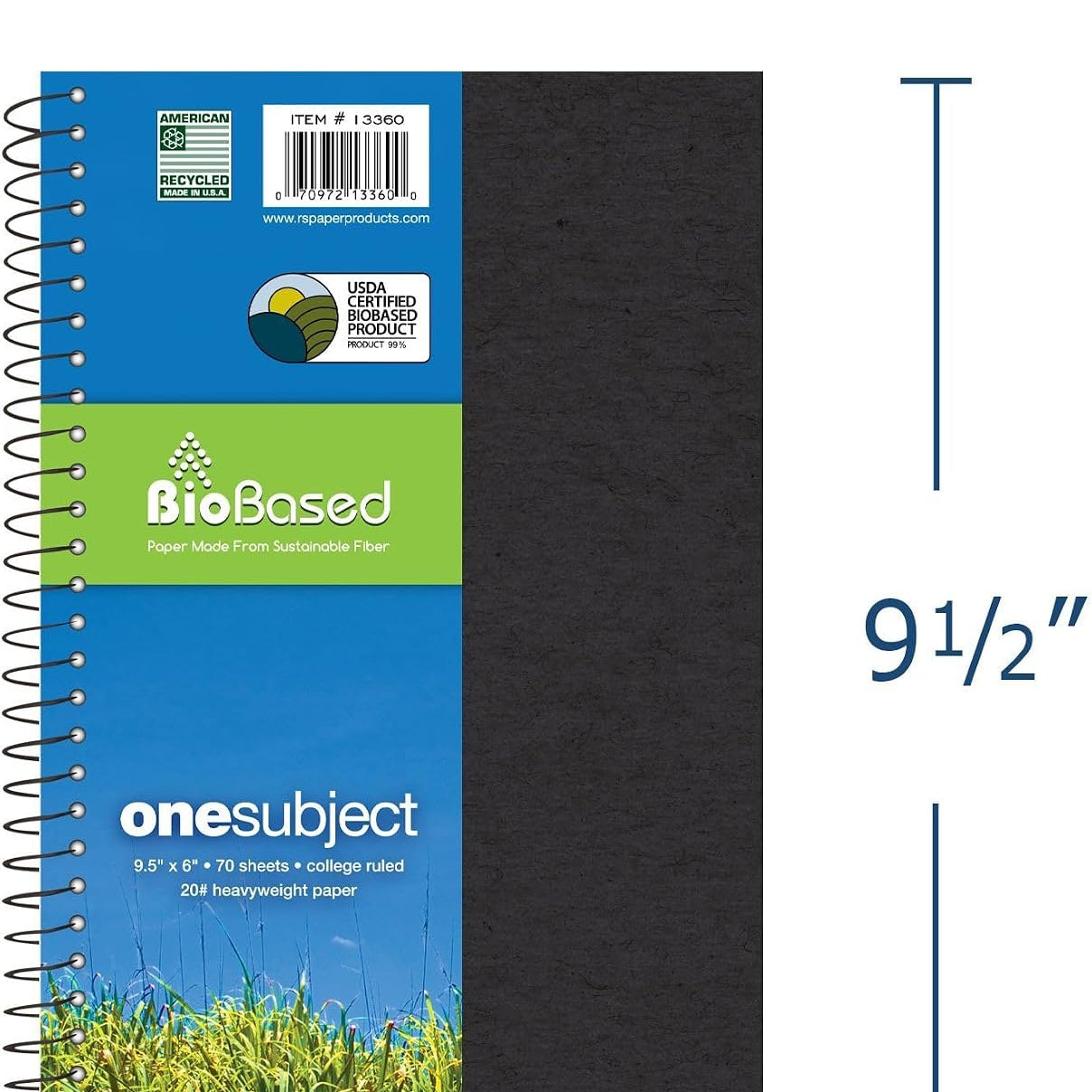Roaring Spring Environotes BioBased 1-Subject Notebook, 6" x 9.5" 40 JB-44690_c4d5d1f8-c3e1-4219-9da6-b88c7b28ea60