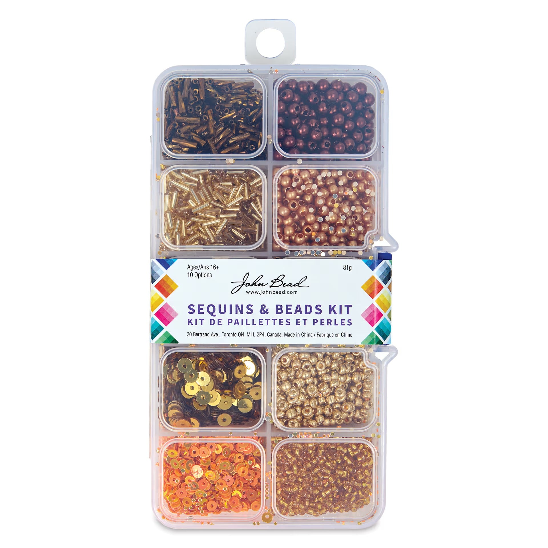 John Bead Sequins & Beads Kit - Gold, 81 g 30 JB-44752