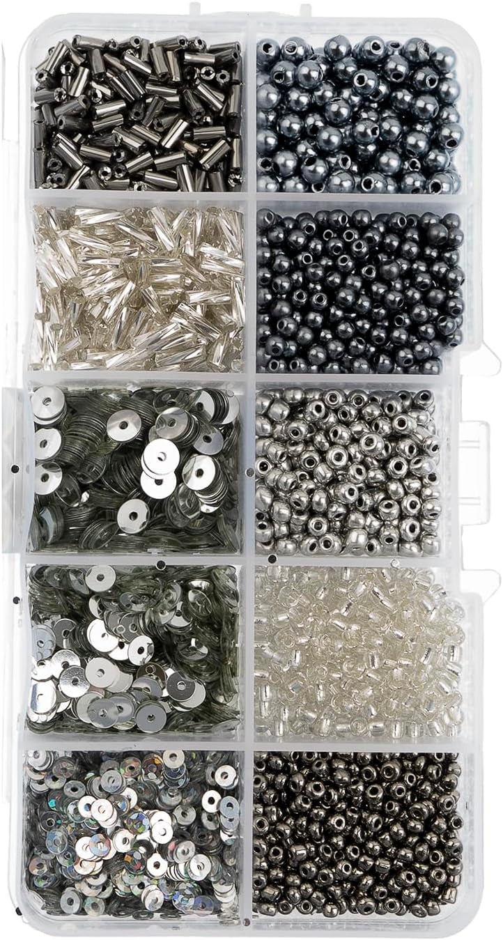 John Bead Sequins & Beads Kit - Silver, 81 g 30 JB-44757