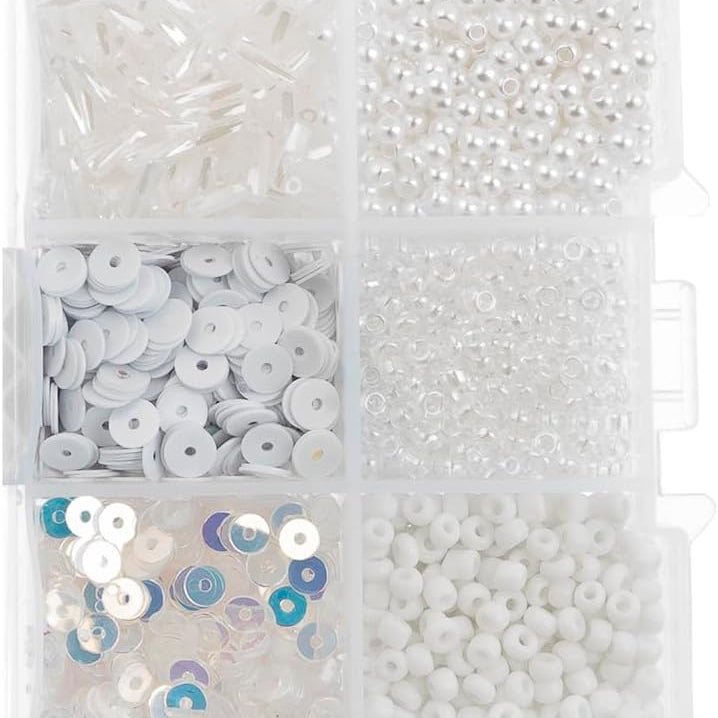 John Bead Sequins & Beads Kit - White, 81 g 30 JB-44758
