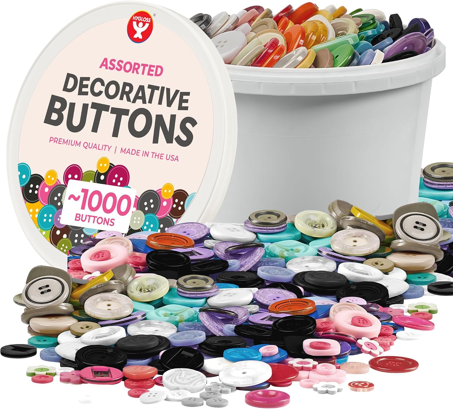 Hygloss Bucket O'Buttons - 4 oz 30 JB-44797