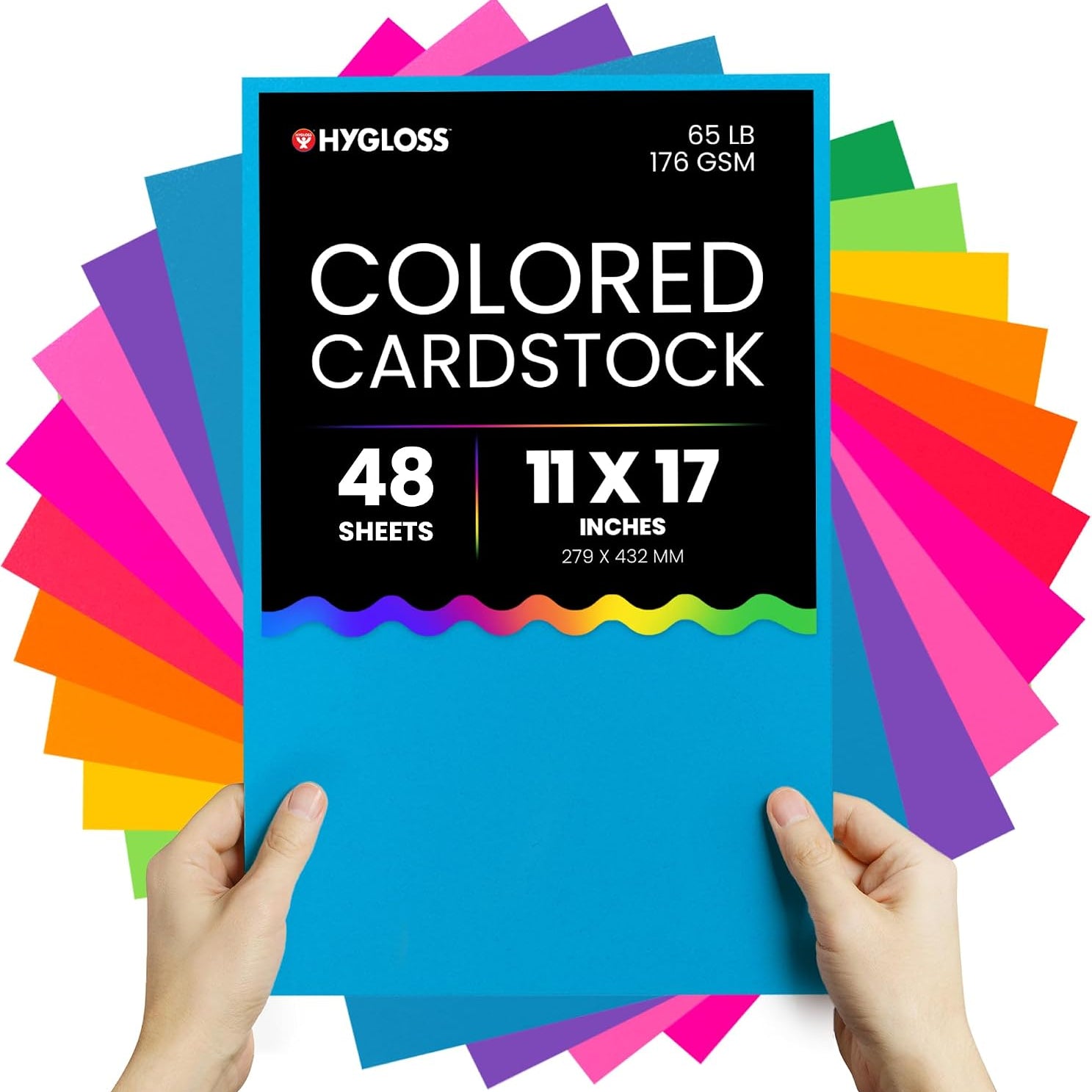 Hygloss Bright Cardstock - 11" x 17", 65 lb 30 JB-44798