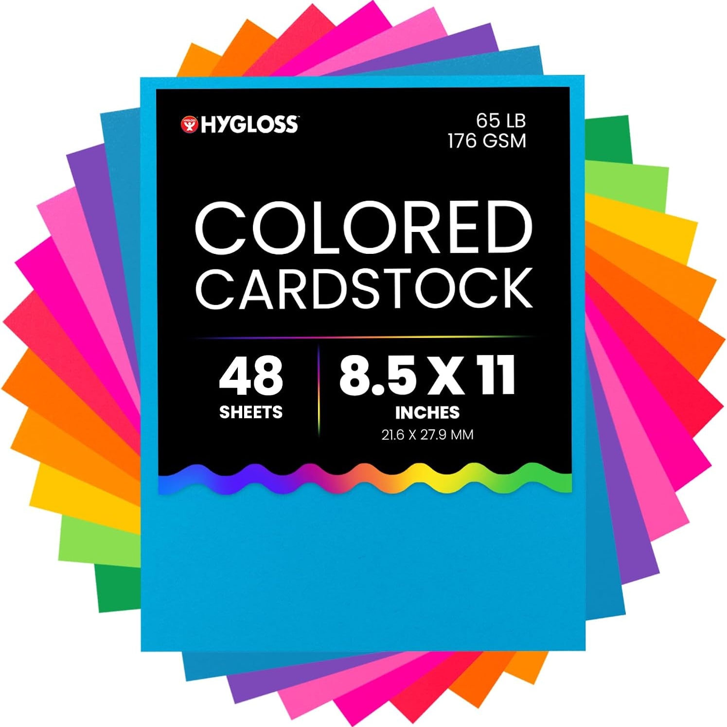 Hygloss Bright Cardstock - 8.5" x 11", 65 lb 30 JB-44799