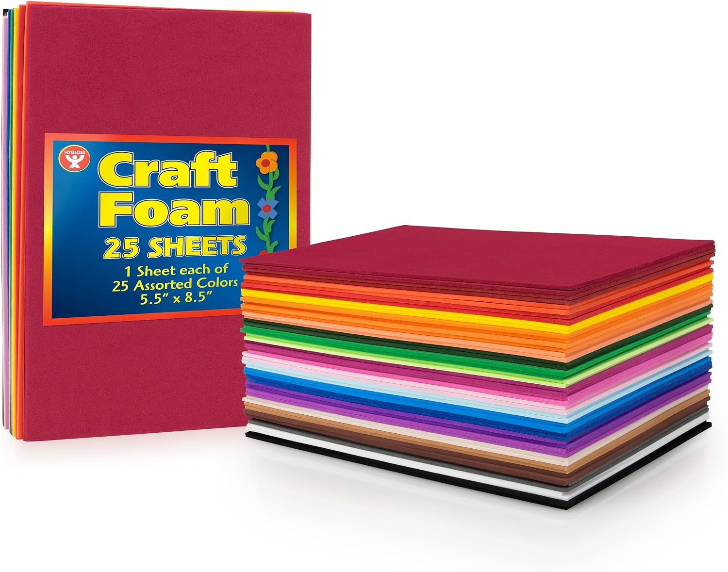 Hygloss Assorted Craft Foam Sheets - 5.5" x 8.5" 30 JB-44803
