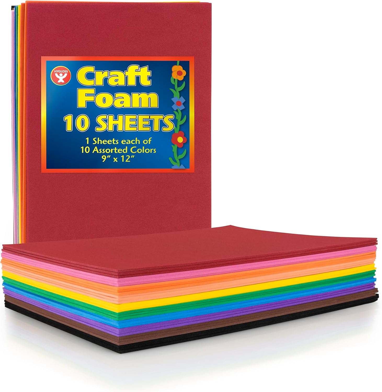 Hygloss Assorted Craft Foam Sheets - 9" x 12" 30 JB-44804