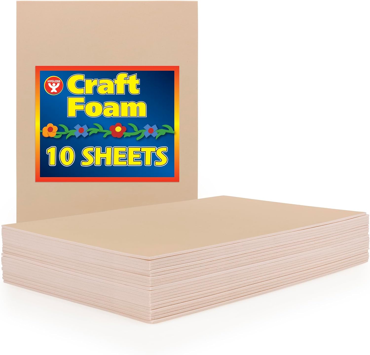 Hygloss Craft Foam Sheet - Tan, 9" x 12" 30 JB-44805