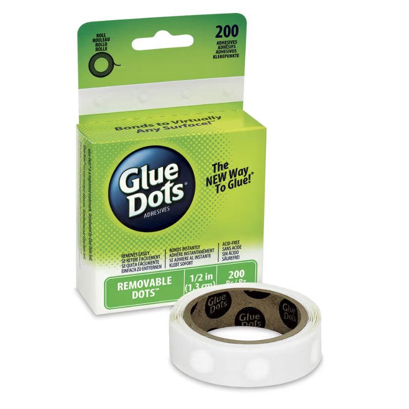 Glue Dots Removable Glue Dots - 1/2", Pkg of 200