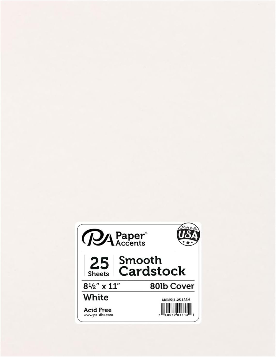 Paper Accents White Cardstock - 8.5 x 11 in. - 25 Piece Pack 30 JB-45032