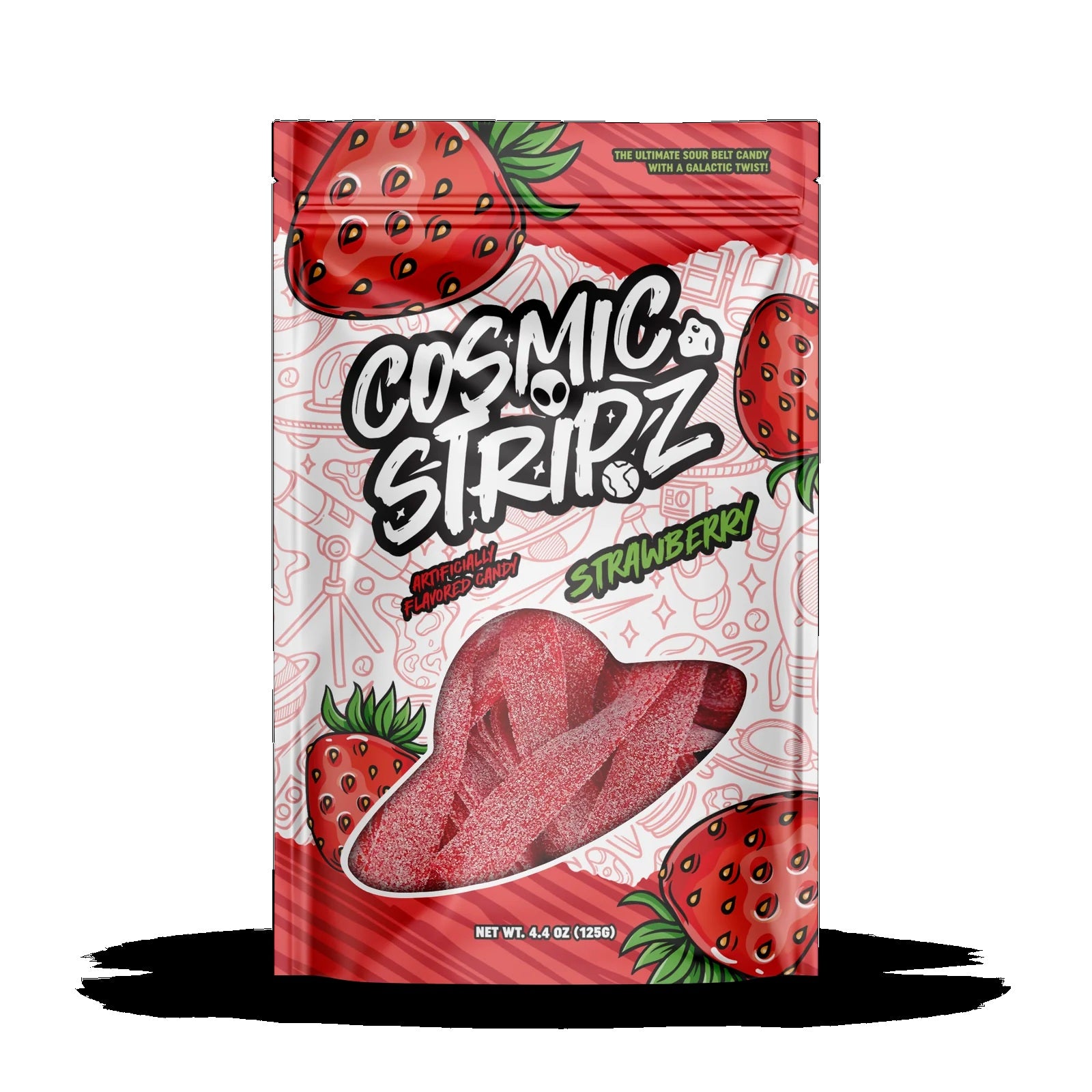 Cosmic Stripz Strawberry Sour Candy Strips 83 JB-45063
