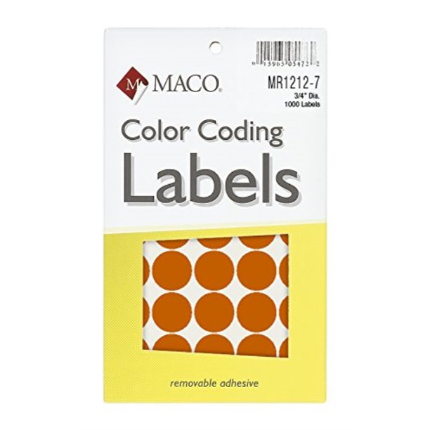 Label M Orange Color Coding Labels Maco JS-11760