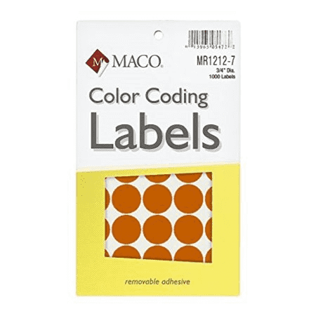 Label M Orange Color Coding Labels Maco JS-11760