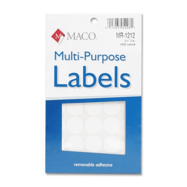 Label M 3/4" Removable Labels Mr1212 Maco JS-12389