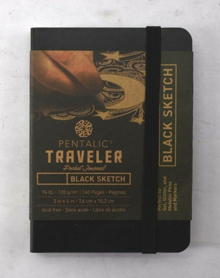 4X3 Black Paper Travelers Midnight Journal Arts & Crafts JS-12589