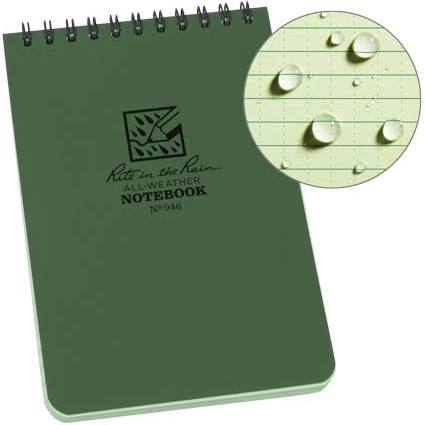 RR #946 4X6 NOTEBOOK GREEN RITE IN THE RAIN ALL WEATHER WATERPROOF Jerrol's Supplies
