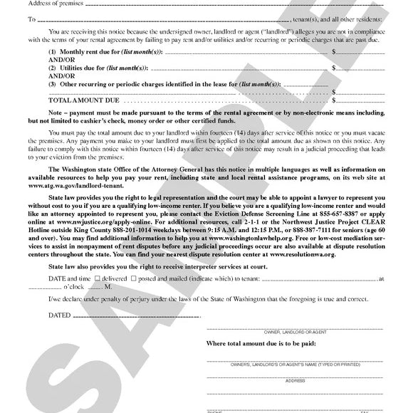 812.01 Landlords 14 Day Notice JS-14306