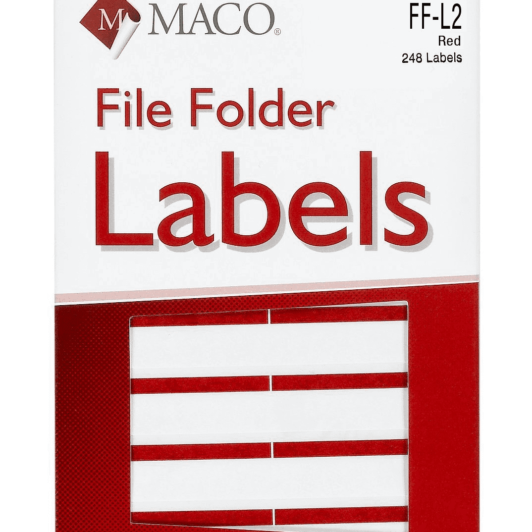 Label Maco File Folder Labels Red JS-15210