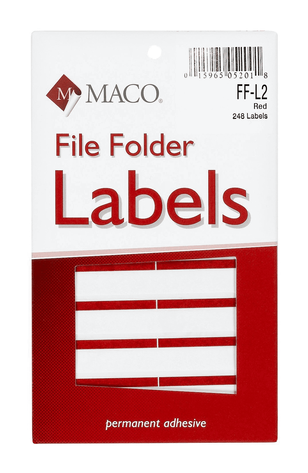 Label Maco File Folder Labels Red JS-15210