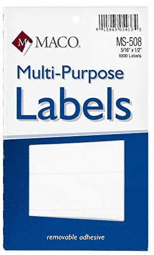 Label M 5/16 X1/2 Rectangular Maco JS-15214