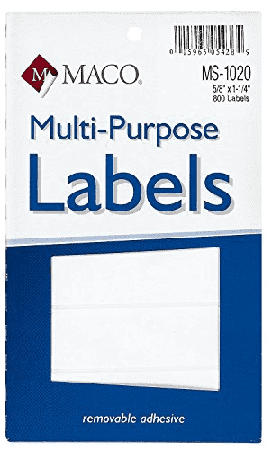 Label M 5/8X1 1/4 Rectangular Maco JS-15219