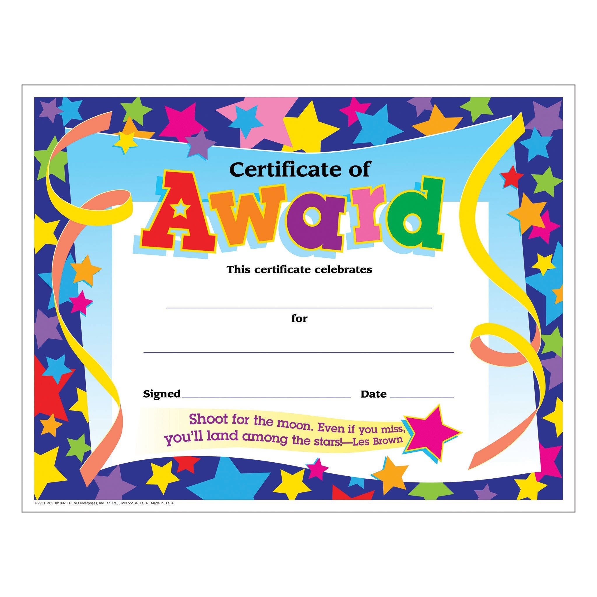 Certificate Of Award MW-10104
