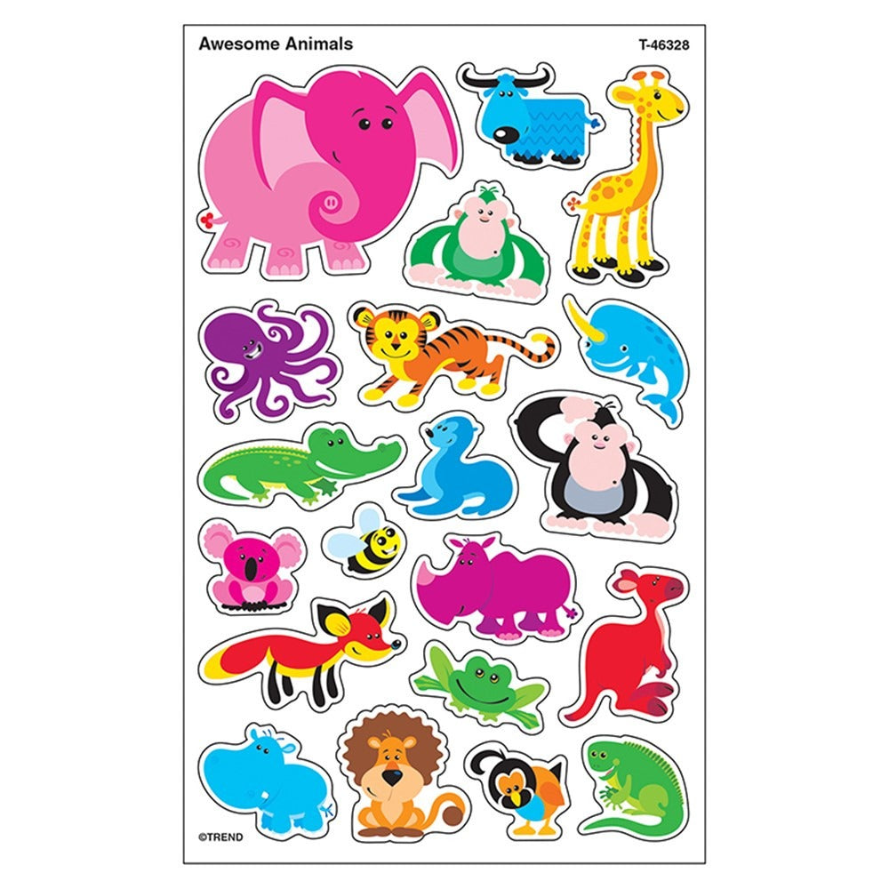 Awesome Animals Supershapes Stickers-Large, 160 Ct MW-11837