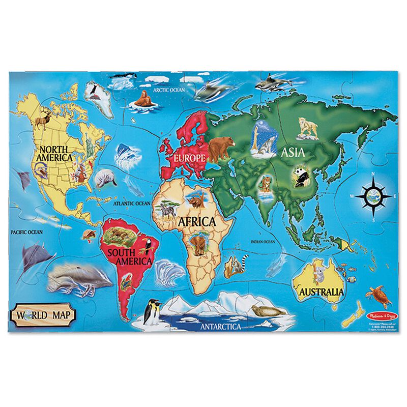 M&D World Map Floor Puzzle Melissa & Doug MW-13886