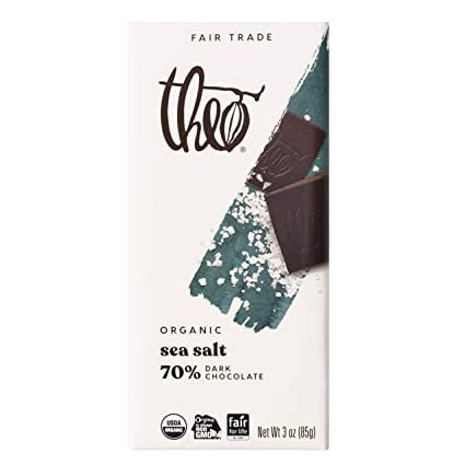 Theo Chocolate Organic 70% Dark Chocolate Sea Salt - 3 Oz MW-14410