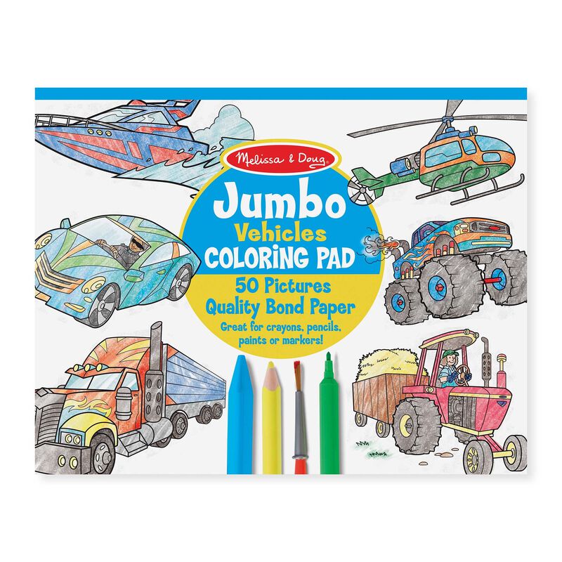 M&D Vehicles Coloring Pad Melissa & Doug MW-14957_161ceb95-bb45-49fa-a8f5-da07ddb36042