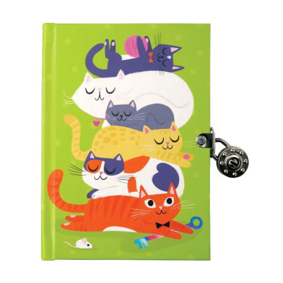 Cats Locked Diary from Mudpuppy, Illustrated by Black. Allison MW-15349_3288038d-0360-4cdf-9aad-23ce440774cc