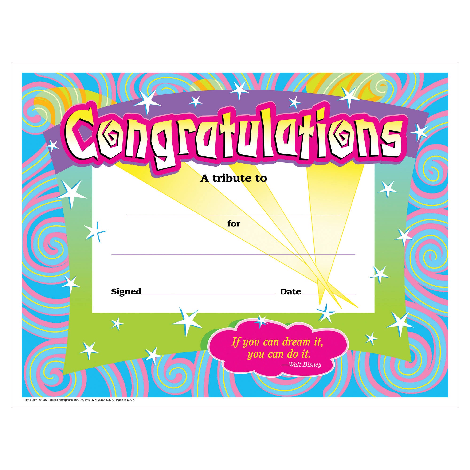 Certificate Congratulations Certificate MW-15417